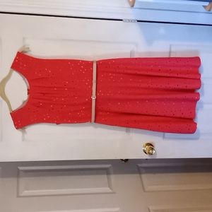 size 8 coral dress with tan belt
